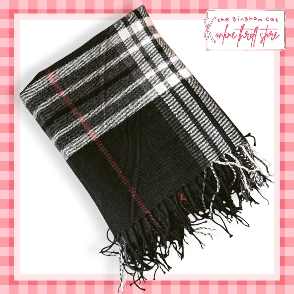 euc || u-shaped plaid shawl / scarf
